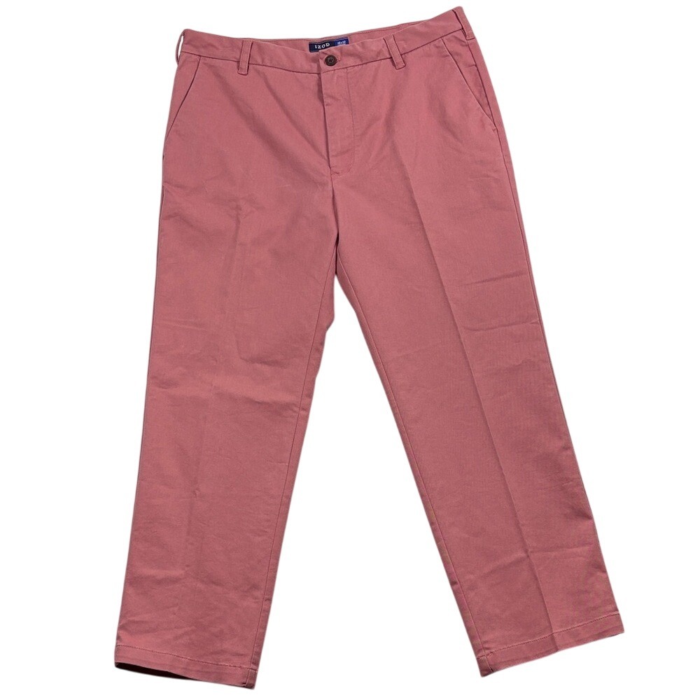 Izod Straight Leg‎ Flat Front Chino Pants Mens Size 36x30 Dusty Rose